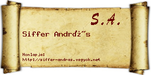 Siffer András névjegykártya